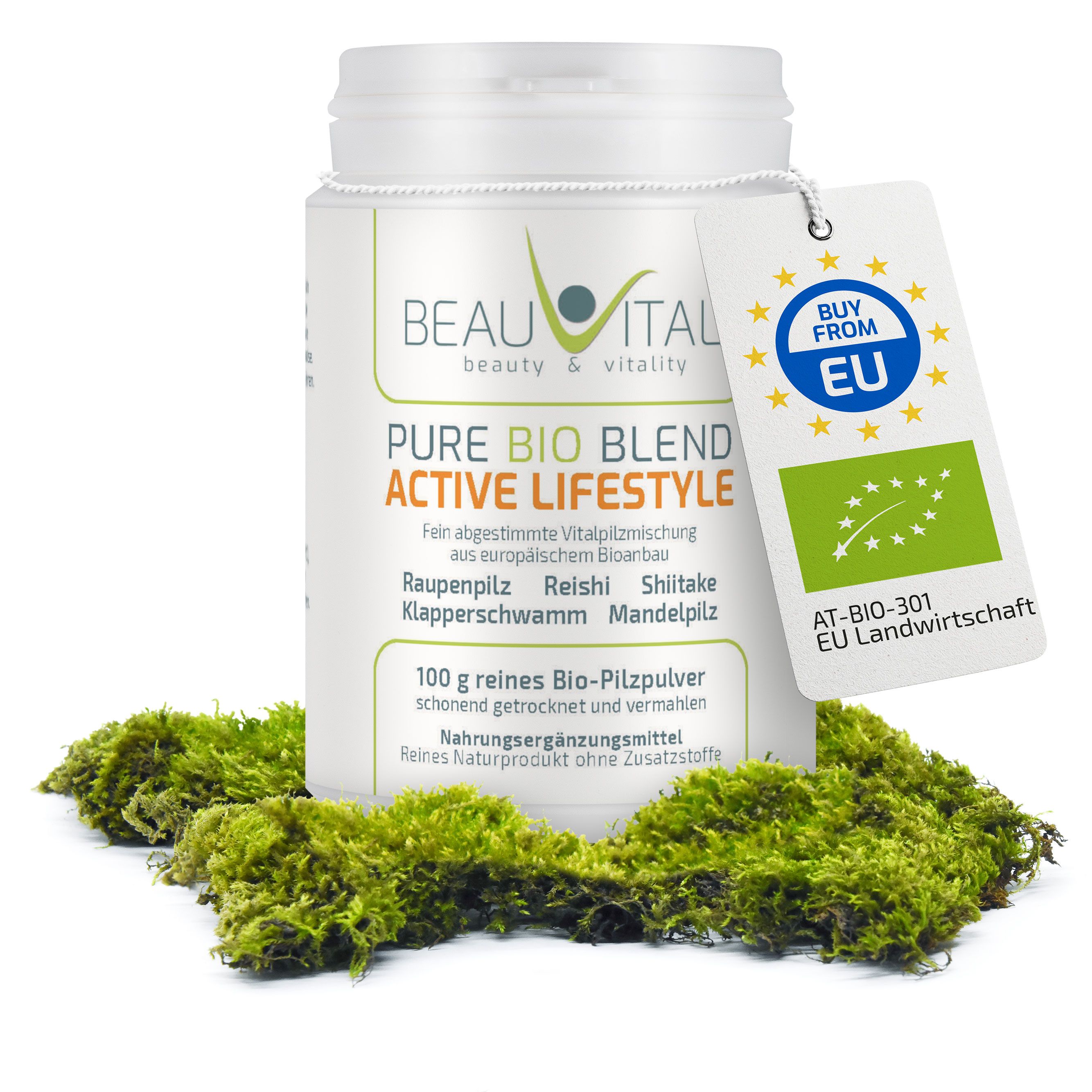 BEAUVITAL® Pure Bio Blend Active Lifestyle Vitalpilze Cordyceps Reishi Shiitake Agaricus Maitake