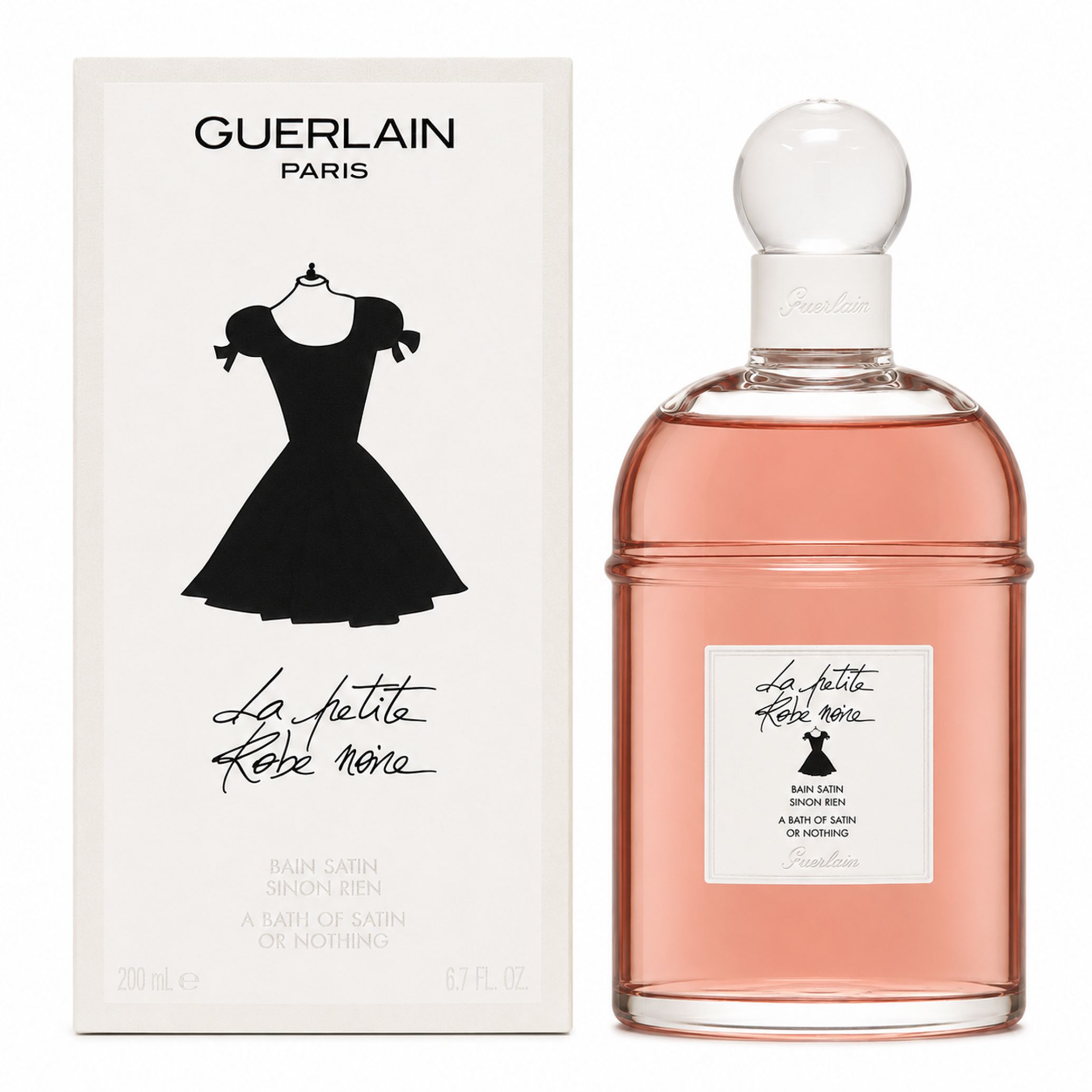 Guerlain La Petite Robe Noire Duschgel in Glasflasche mit Umverpackung.