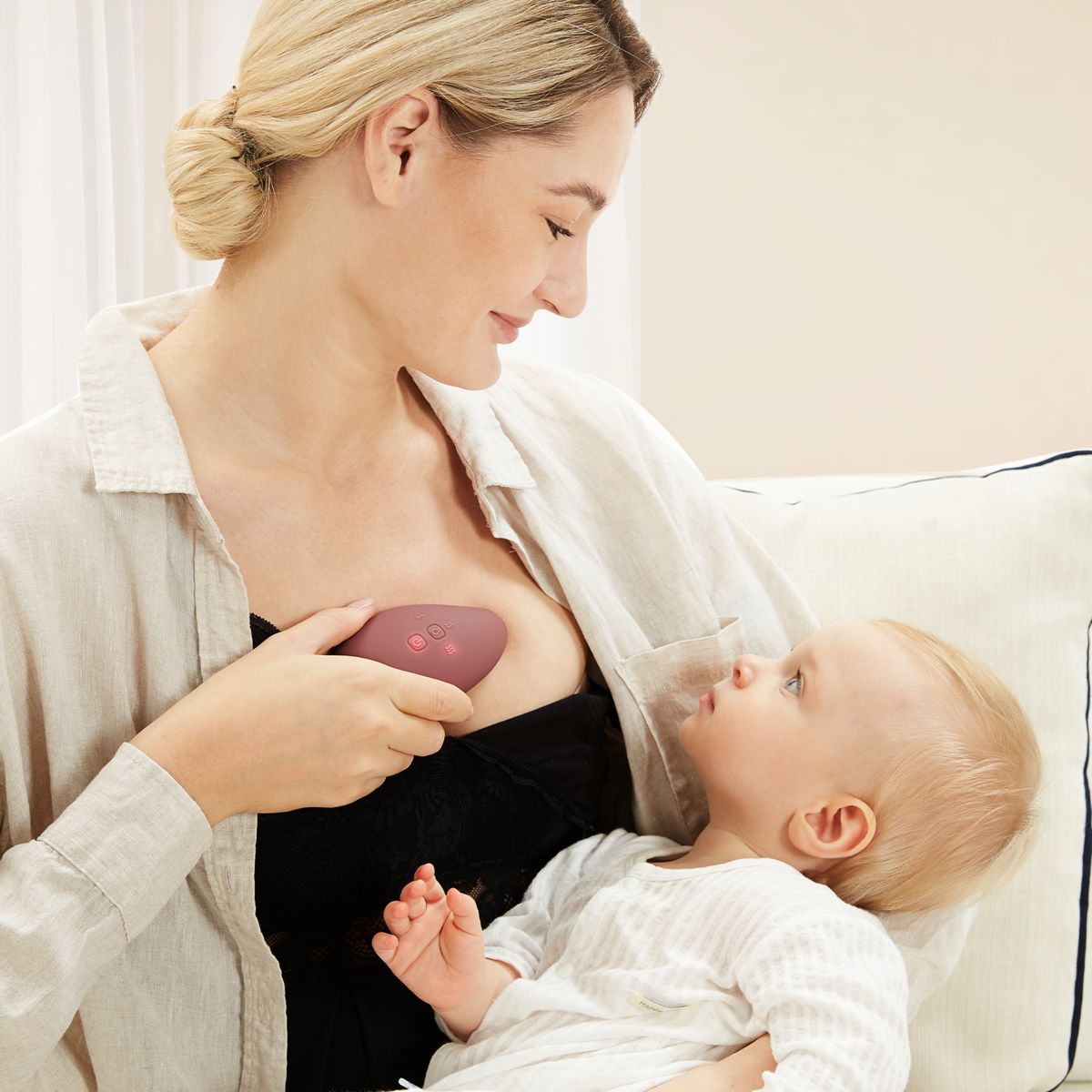 Momcozy Wärmendes Massagegerät für die Laktation 2-in-1