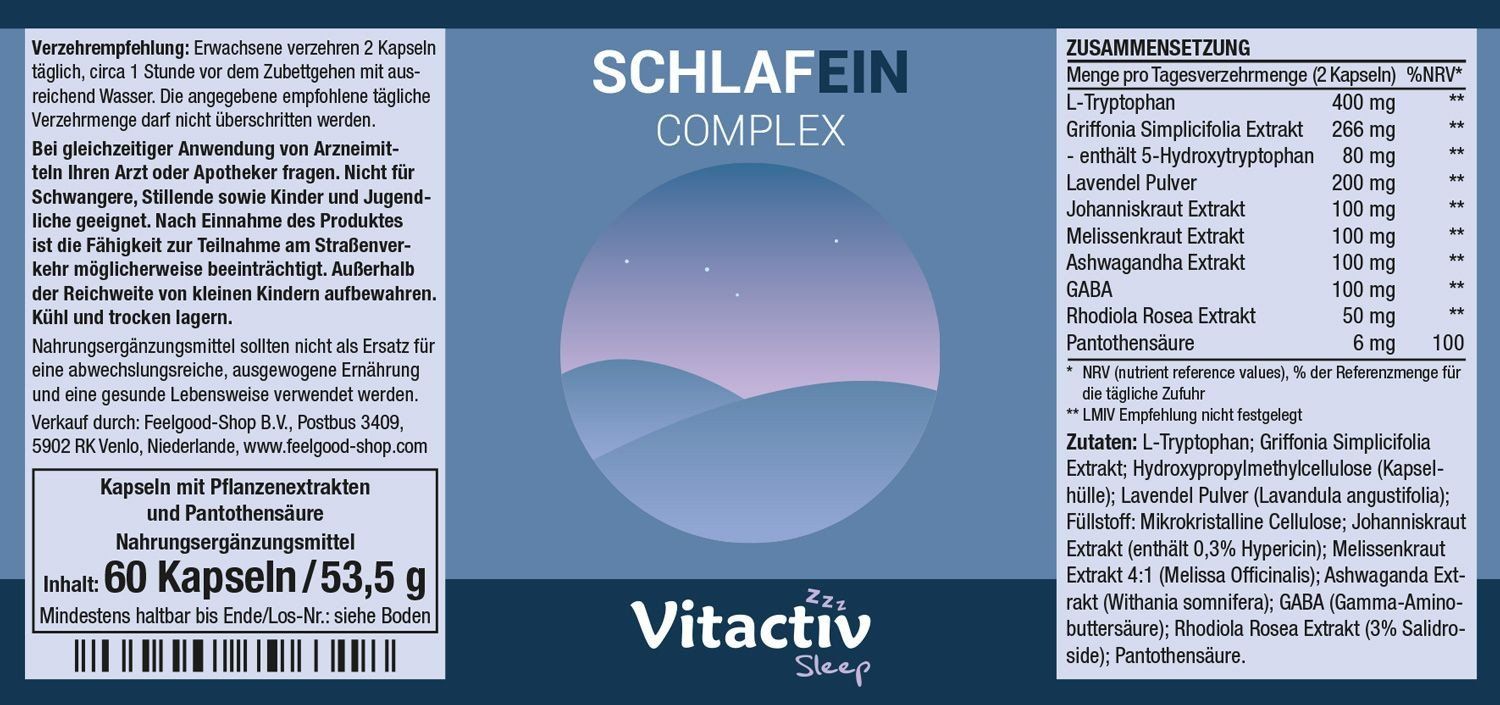 Vitactiv - SchlafEIN Complex - Natürliches Schlafmittel