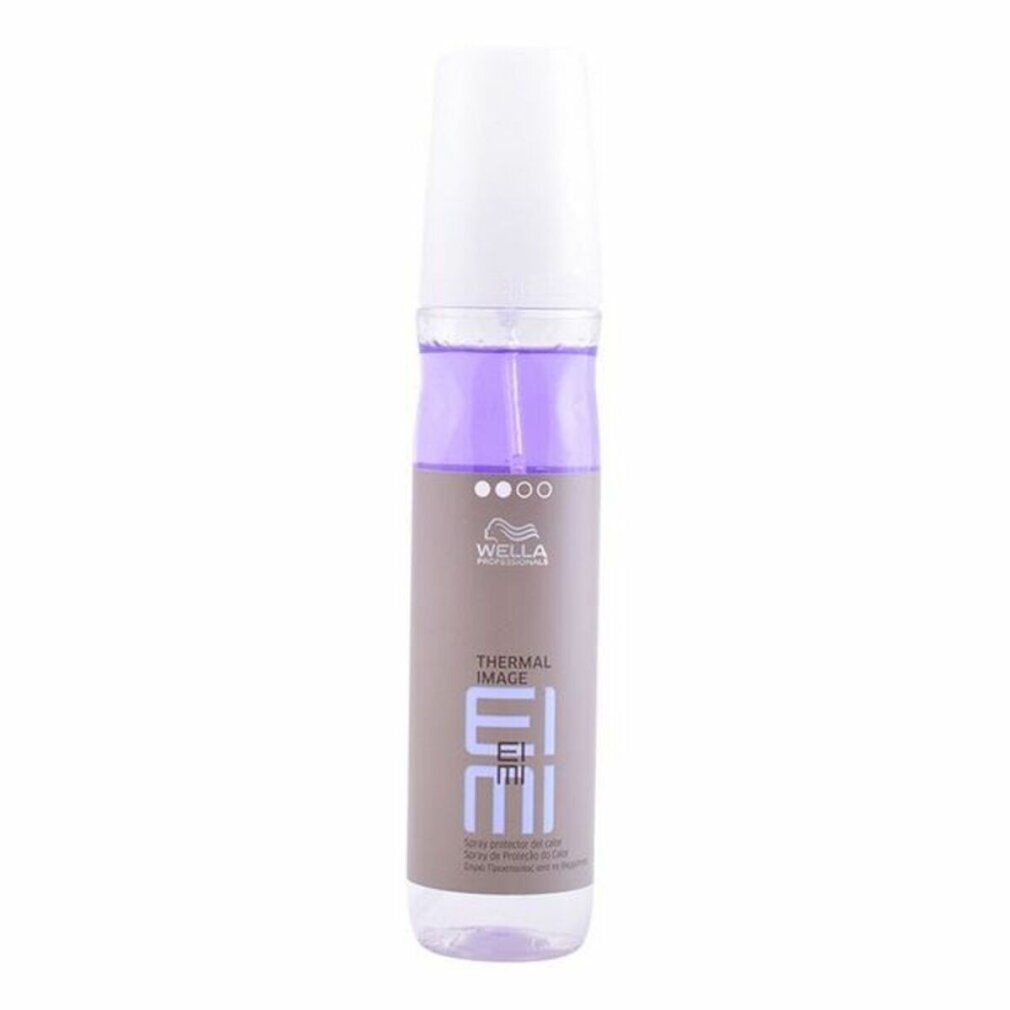 Sprayflasche mit weißem Deckel. Aufschrift: Wella Eimi Thermal Image. Produkt steht auf weißem Hintergrund.