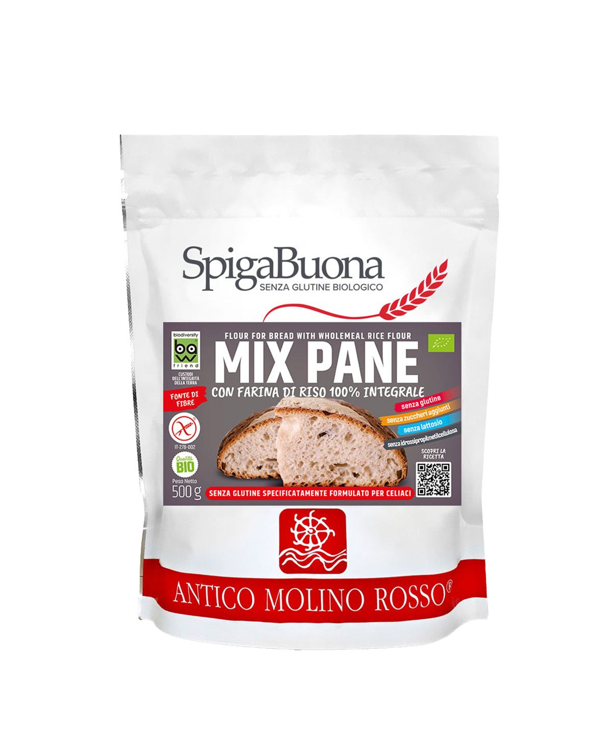 Miscela per Pane Semintegrale Senza Glutine BIO - Antico Molino Rosso SpigaBuona