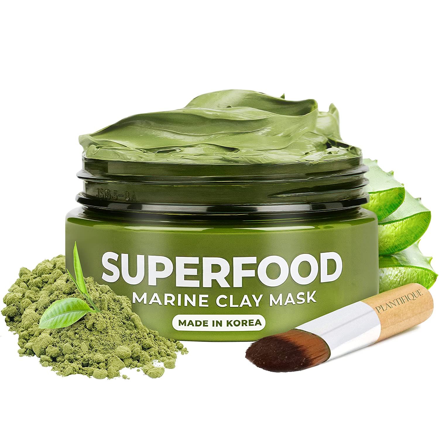 Korean Gesichtsmaske mit Avocado & Superfoods - Gesicht Polierer aus Meereslehm