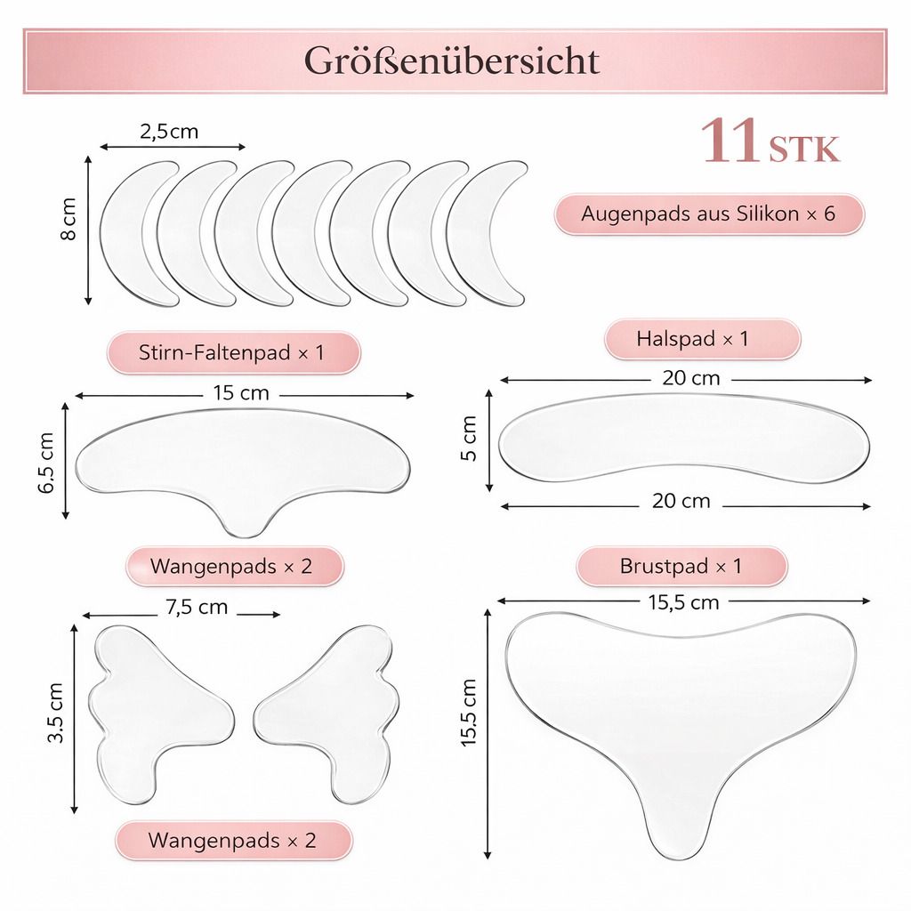 COOL-i Silikonpads Set  für Gesicht, Hals & Brust, wiederverwendbare Kosmetikpads