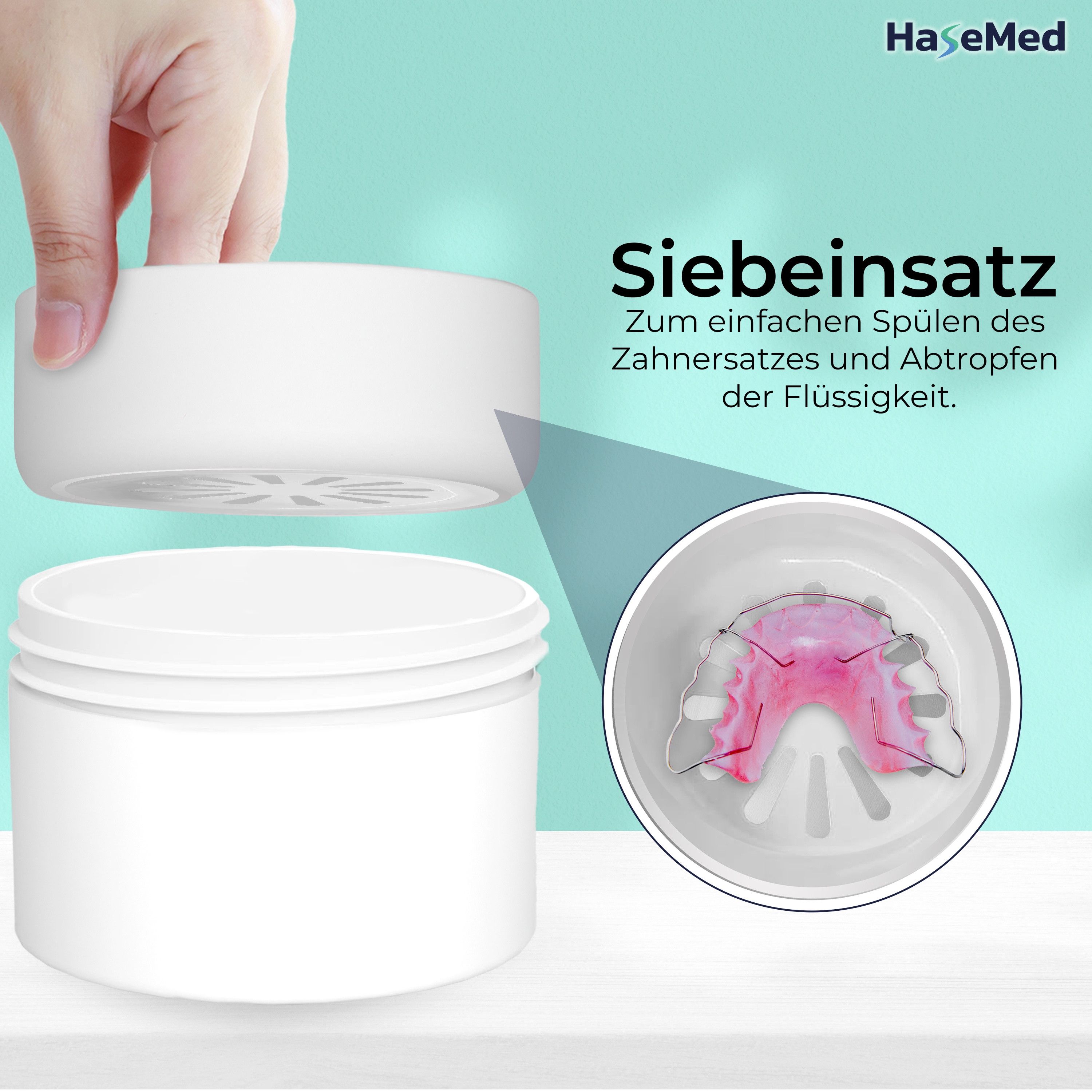 HaseMed Zahnprothesenbehälter - Box für Zahnersatz