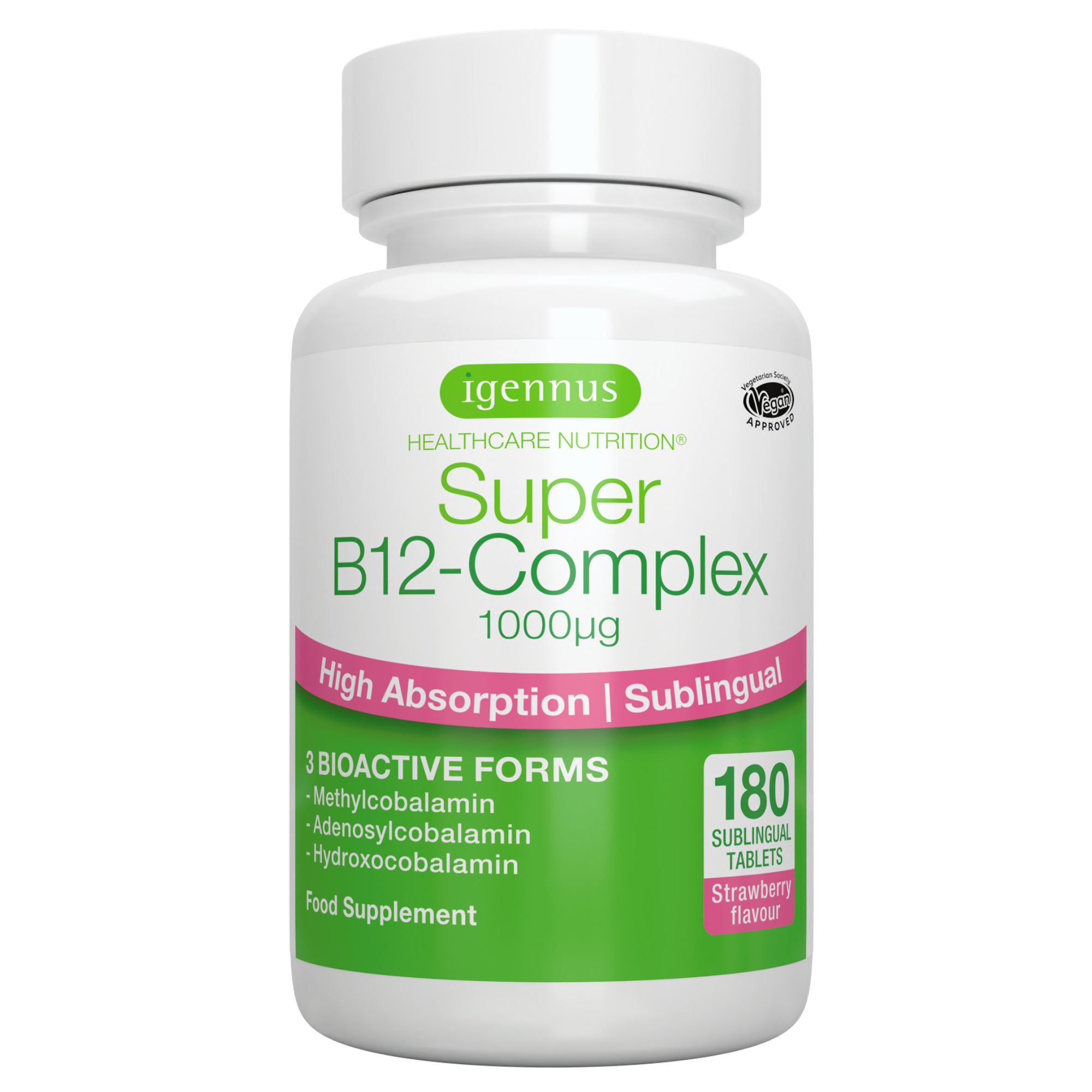 Igennus Vitamina B12 Compresse Sublinguale 1000mcg, Metilcobalamina Metilata, Alto Assorbimento