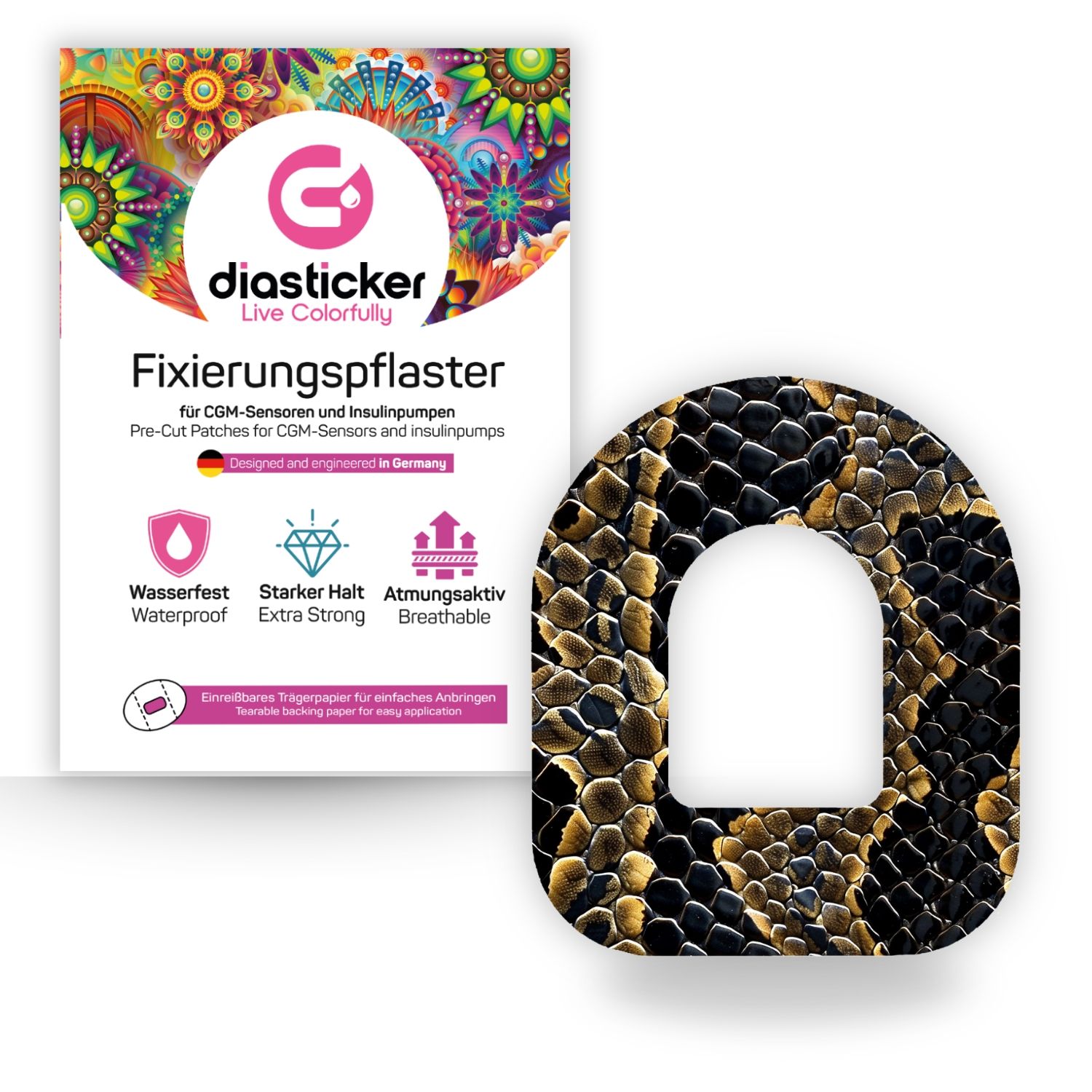 Diasticker® Omnipod Fixiertapes 'Desert Snake' 5 St