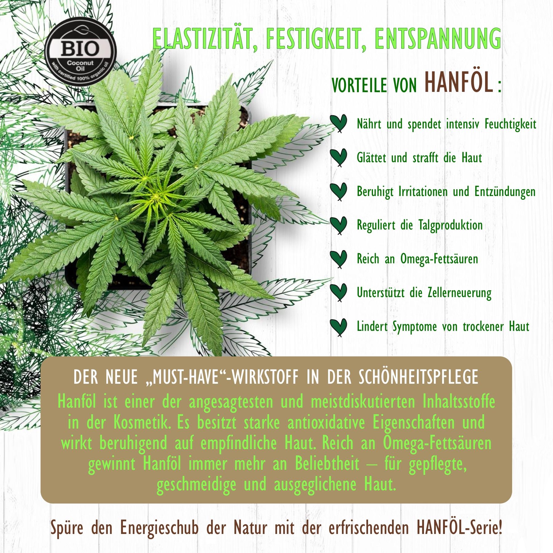 Hello Nature Duschgel Hanf Cannabis Shower Gel für Hautpflege