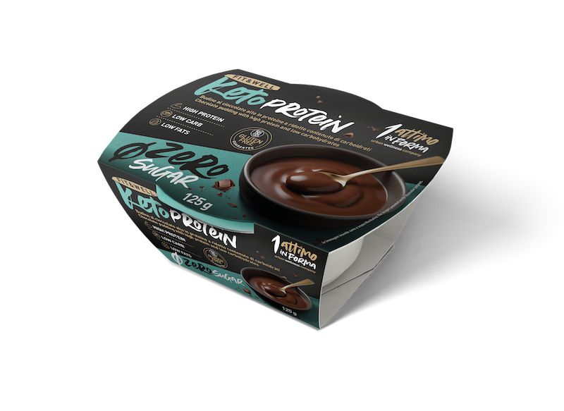 1attimoinforma Keto pudding al gusto cioccolato alto in proteine a ridotto contenuto di carboidrati