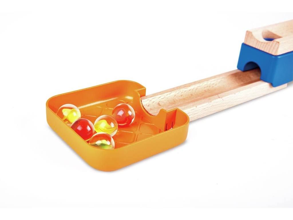 Hape Zweispurige Murmelbahn mit Domino