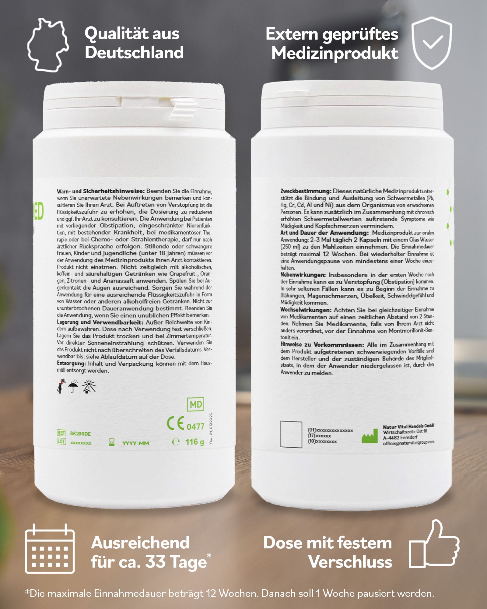 Bentonit MED Detox Kapseln
