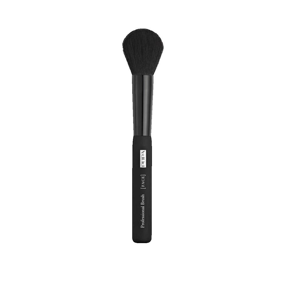 Pinsel mit schwarzem Pinselkopf und schwarzem Griff. Auf dem Griff steht PUPA [FACE] Professional Brush.