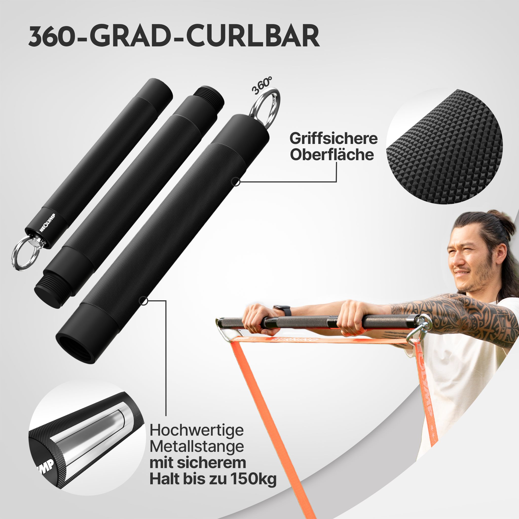 NEOLYMP lange Fitnessbänder Stoff Set