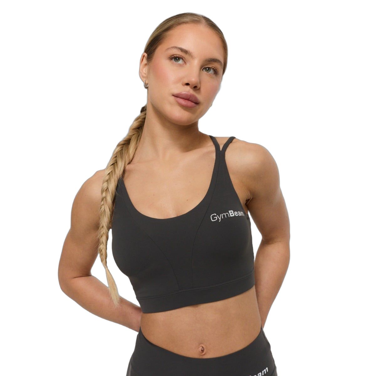 GymBeam Sport-BH Damen mit gekreuzten Trägern Beat Charcoal 1 St