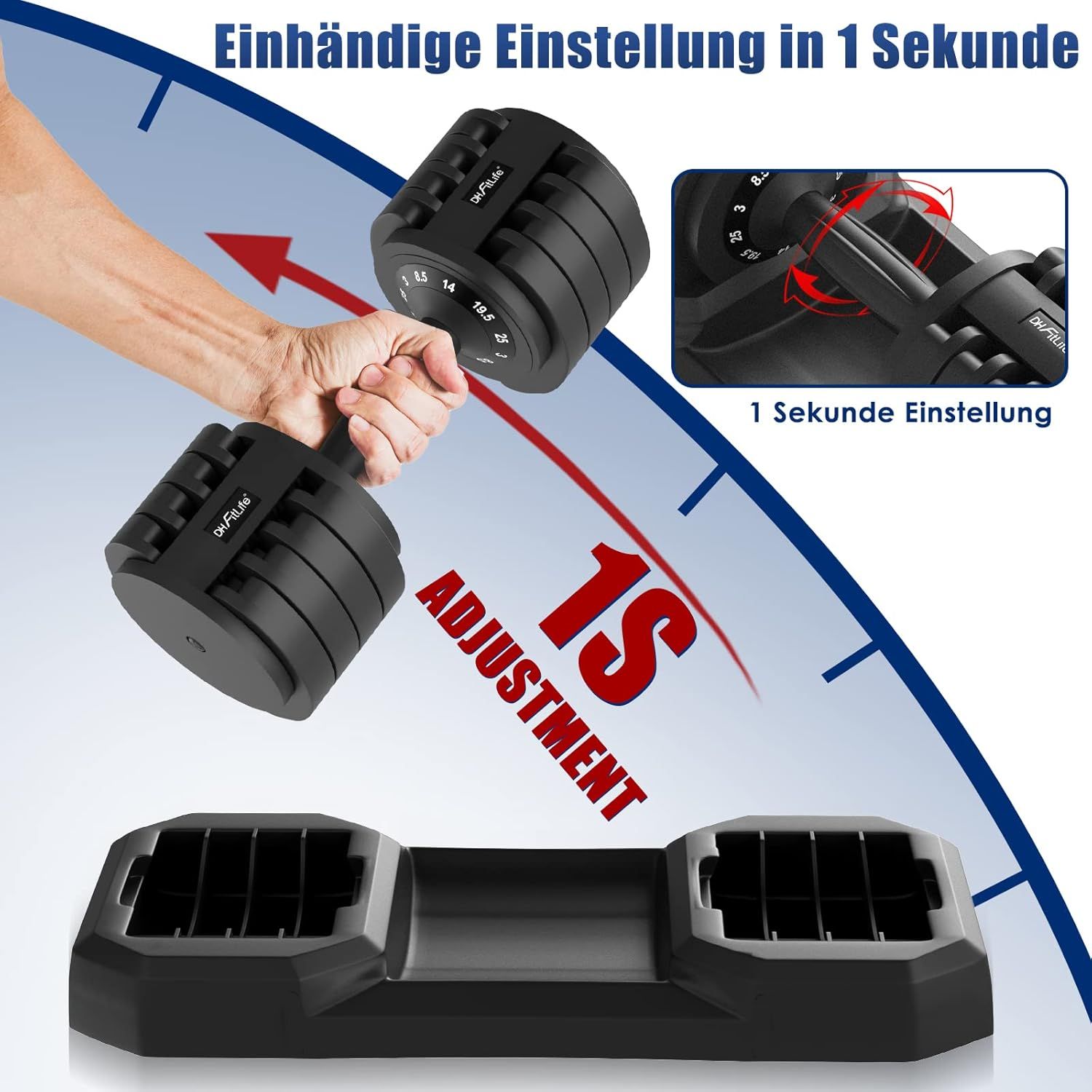 DH FitLife 25 kg Verstellbare Hanteln