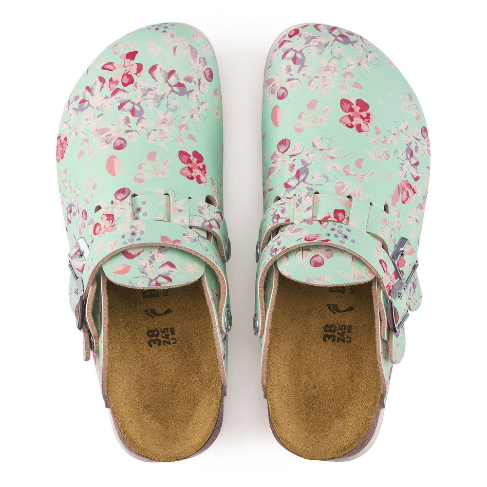 Birkenstock Kay SL Pantolette Flower Field Mint schmale Weite Gr. 36