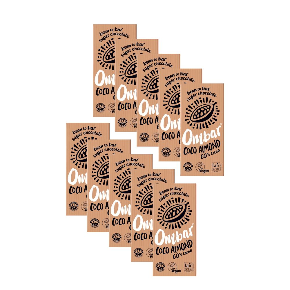Ombar Mandel Kokos Rohkakao-Schokolade Vegan 10x70 g