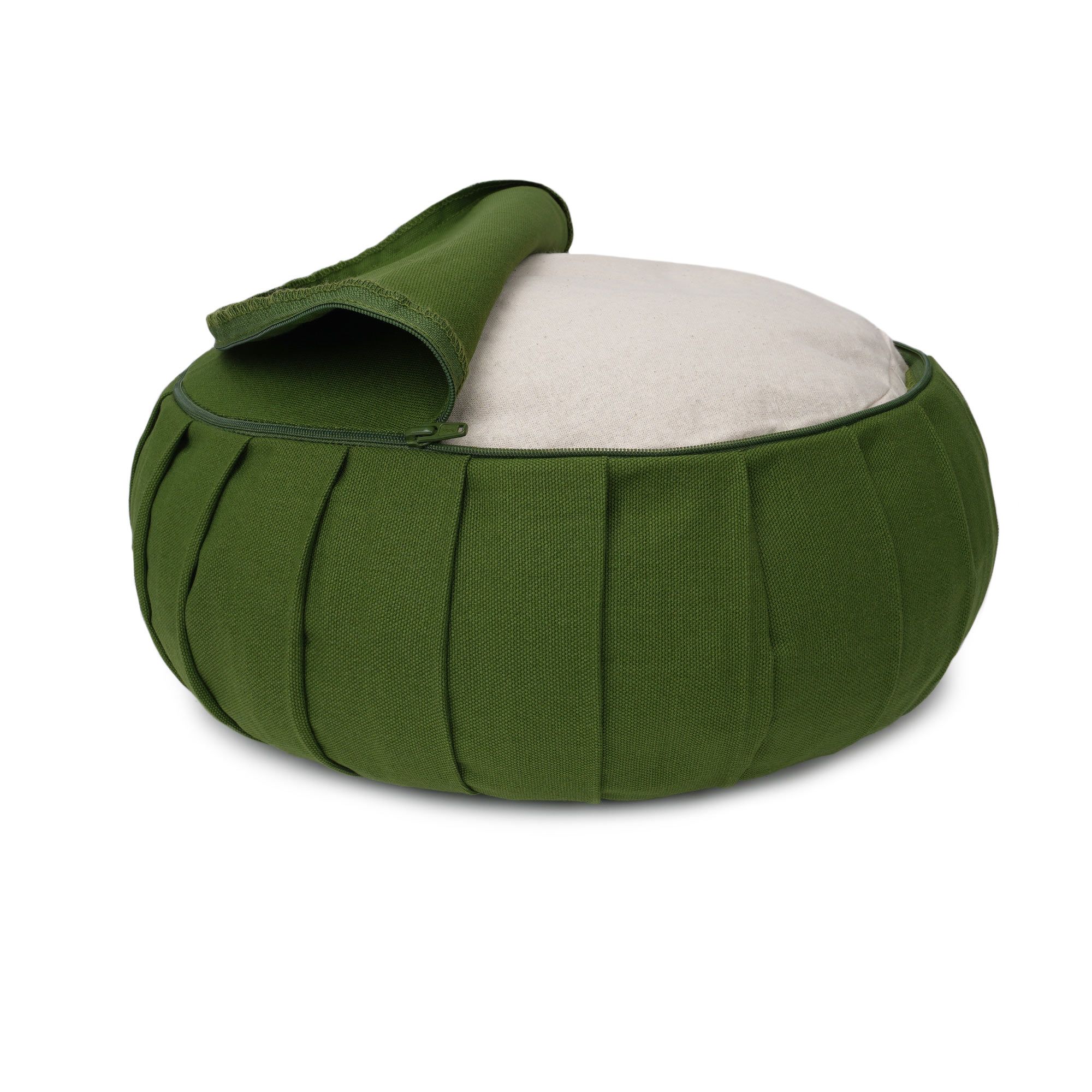yogabox Meditationskissen / Yogakissen Zafu BASIC mit ZIP - olivgrün - 31 x 31 x 15,0 cm