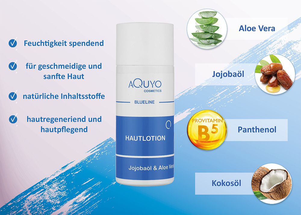 Blueline Aloe Vera & Jojobaöl Creme Lotion für trockene, sanfte, geschmeidige Haut | Hautlotion