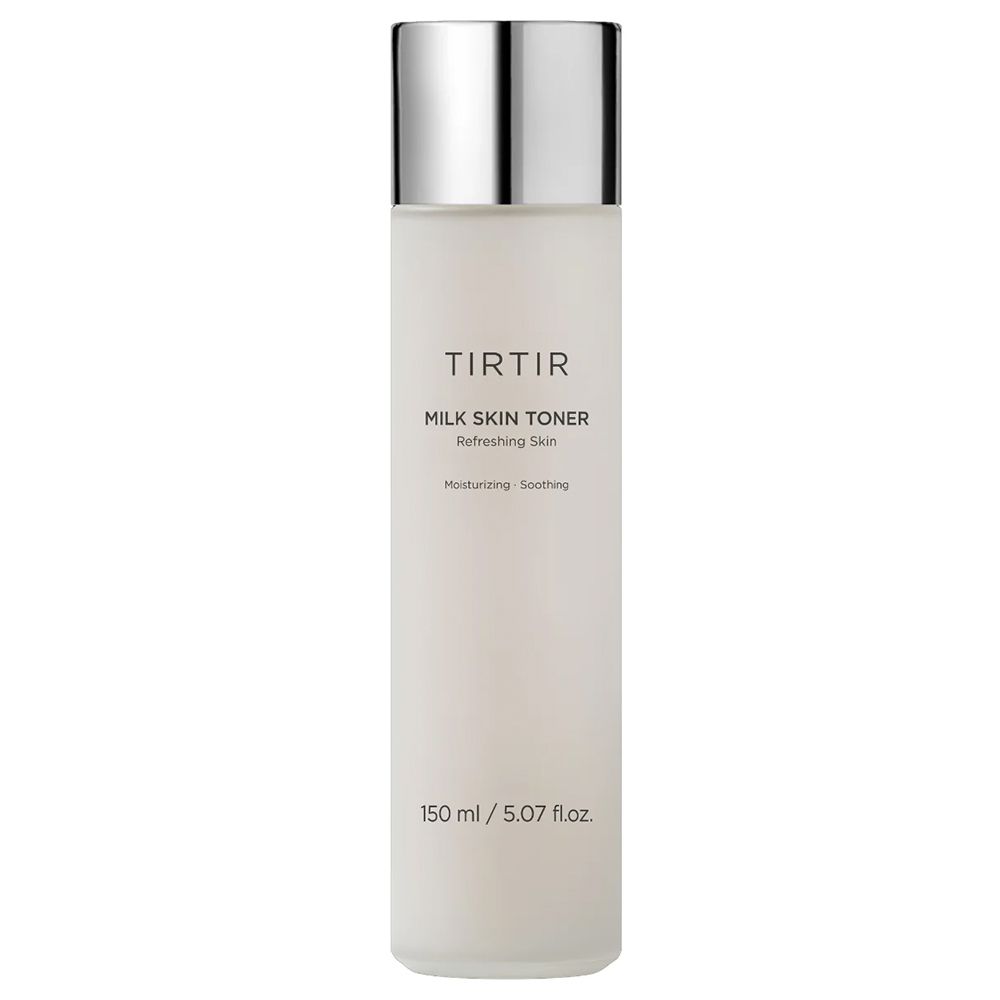 TIRTIR Milk Skin Toner Flasche mit silbernem Verschluss. 150 ml / 5.07 fl.oz.