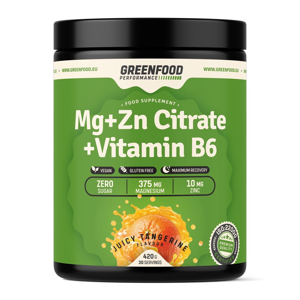 GreenFood Nutrition Performance Mg+ZN Citrate + Vitamin B6 Juicy Tangerine
