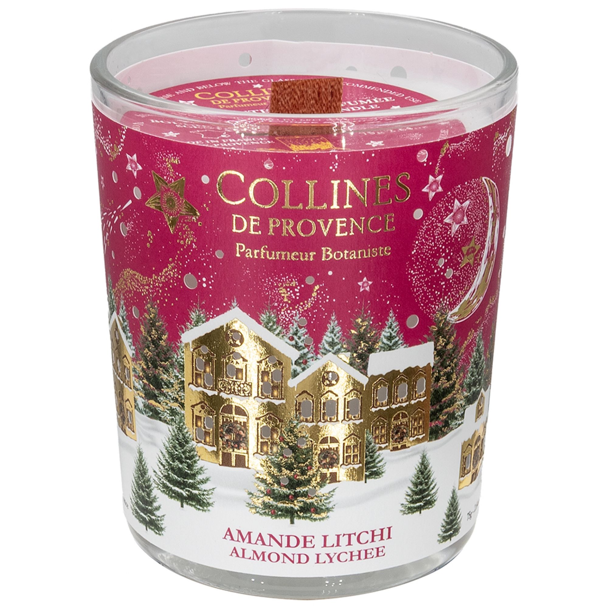 Collines de Provence Weihnachtskerze 7 (Duft : Mandel Litschi) 7x5x5 cm