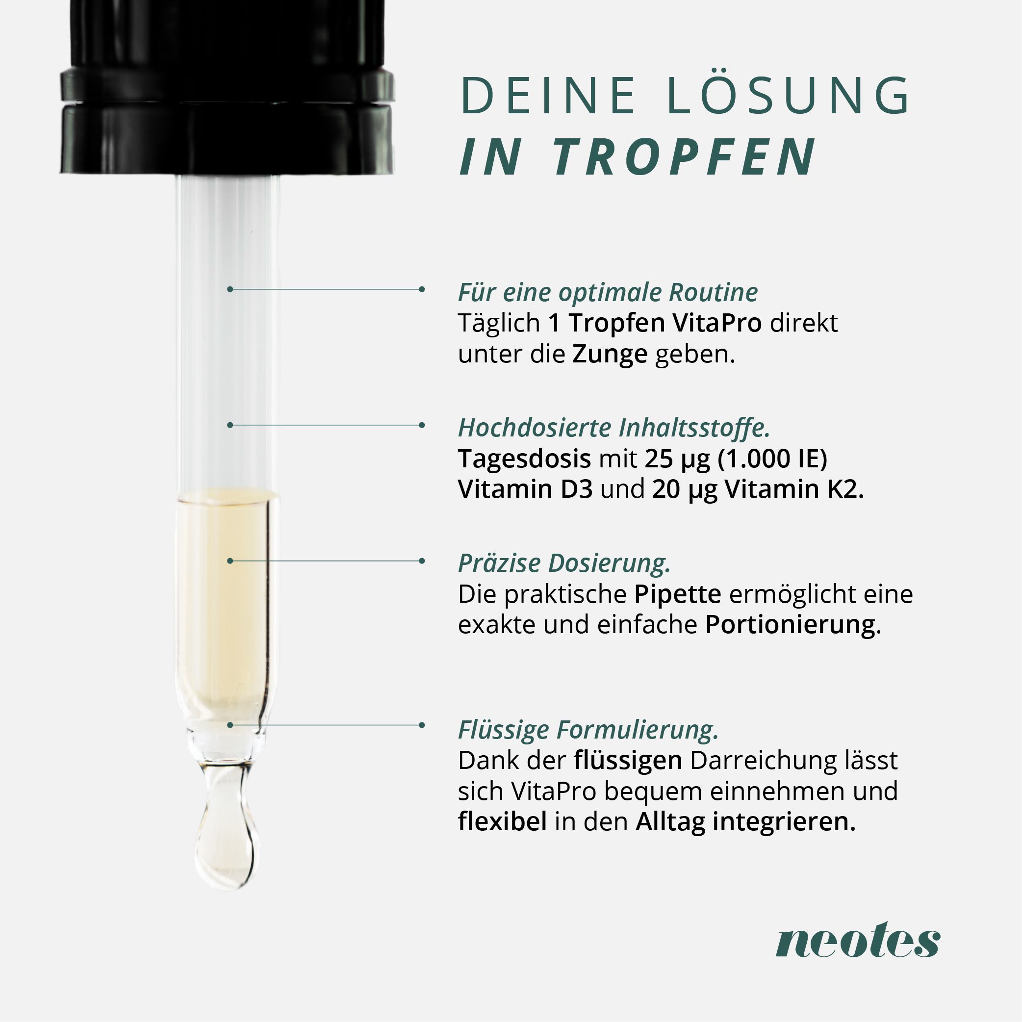 neotes VitaPro Vitamin D3/K2 MK-7 Öl