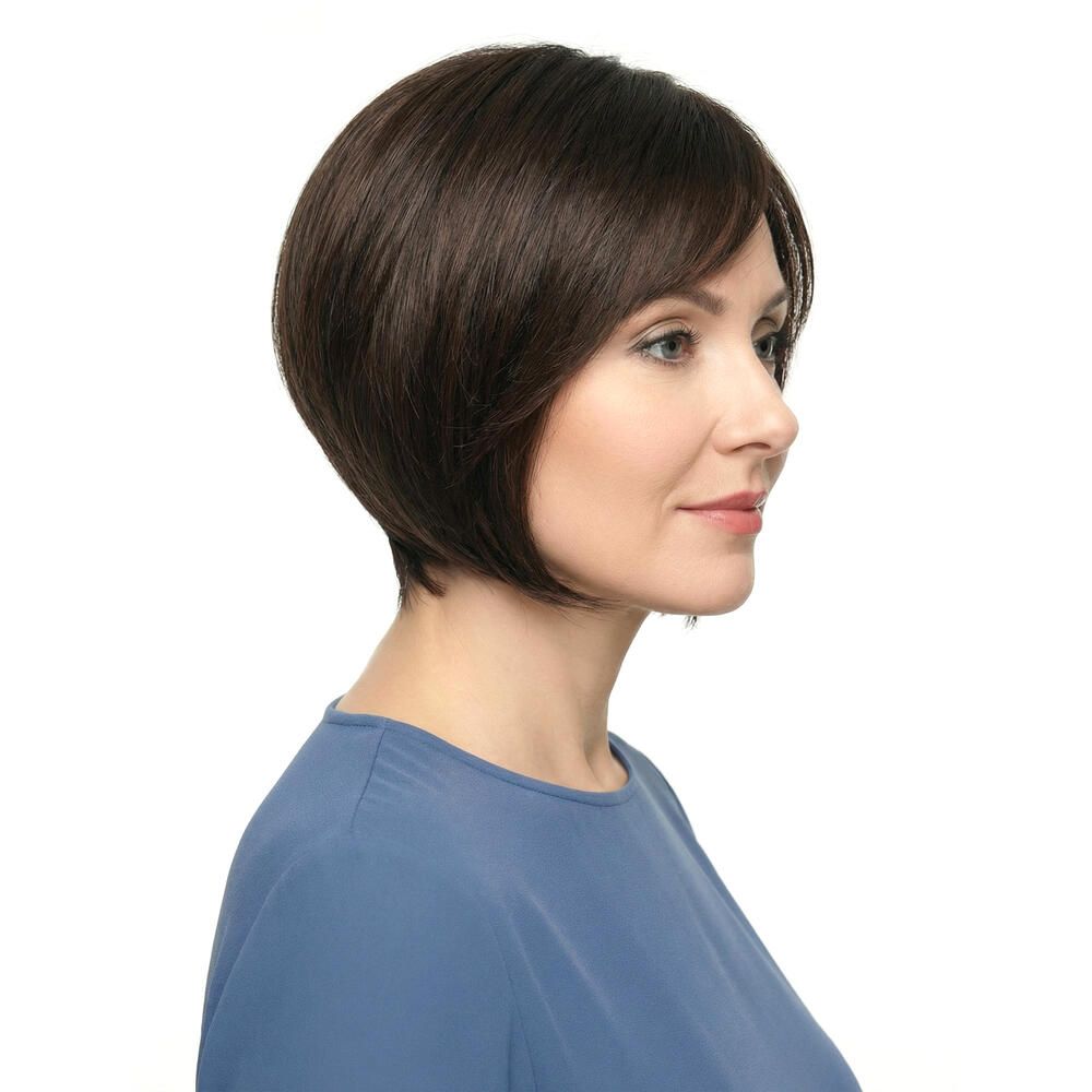 Perücke Mercedes von trendhair, braun, Bob-Schnitt, Seitenansicht.