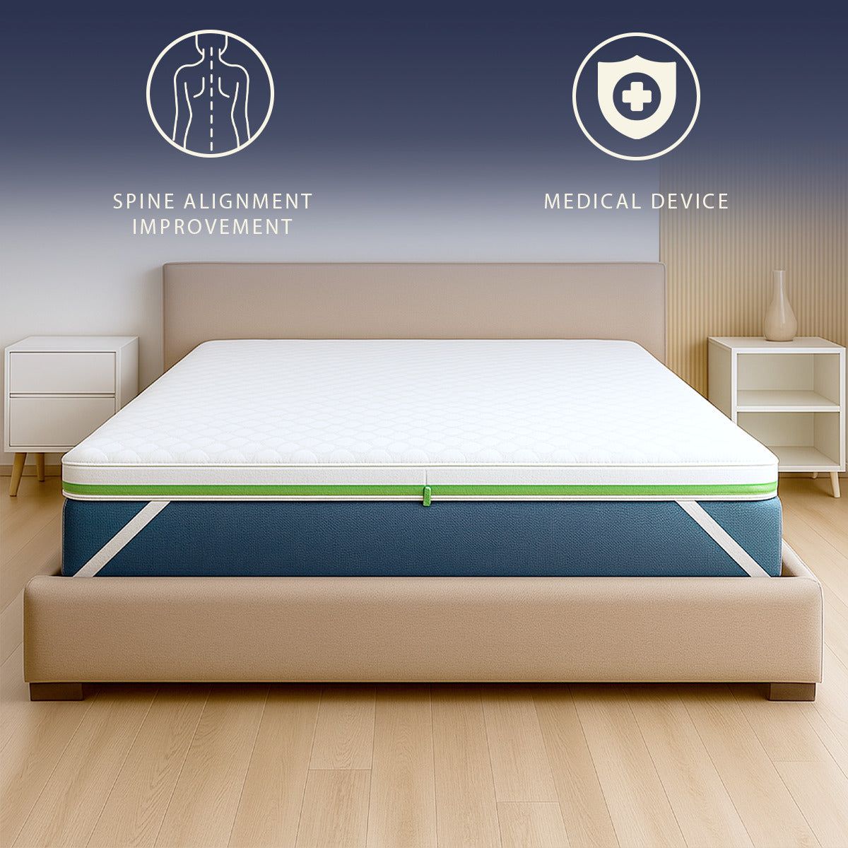 The White Stone Matratzentopper 90x190 aus Memory Foam Breeze mit 9 Zonen | Höhe 5 cm