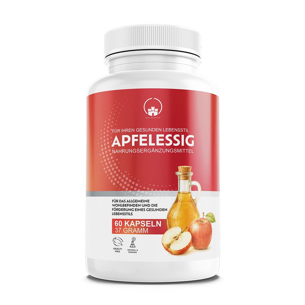 Saint Nutrition® Apfelessig Kapseln 2000mg | Hochdosiert & Vegan Stoffwechsel Natürlich 1 St