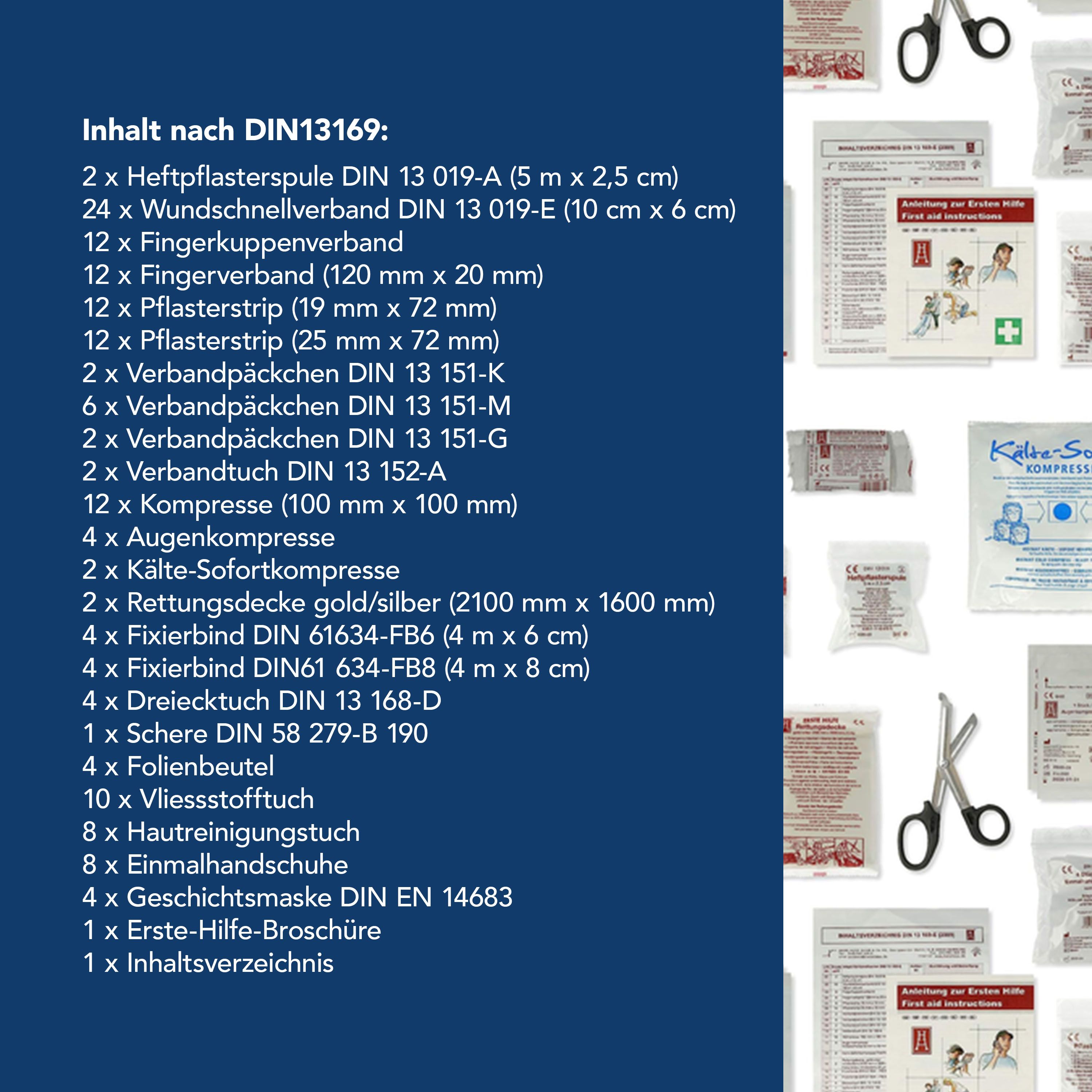 First Aid Only Erste-Hilfe Nachfüllpack für Betriebe und Baustellen gemäß ASR, Inhalt nach DIN13 169