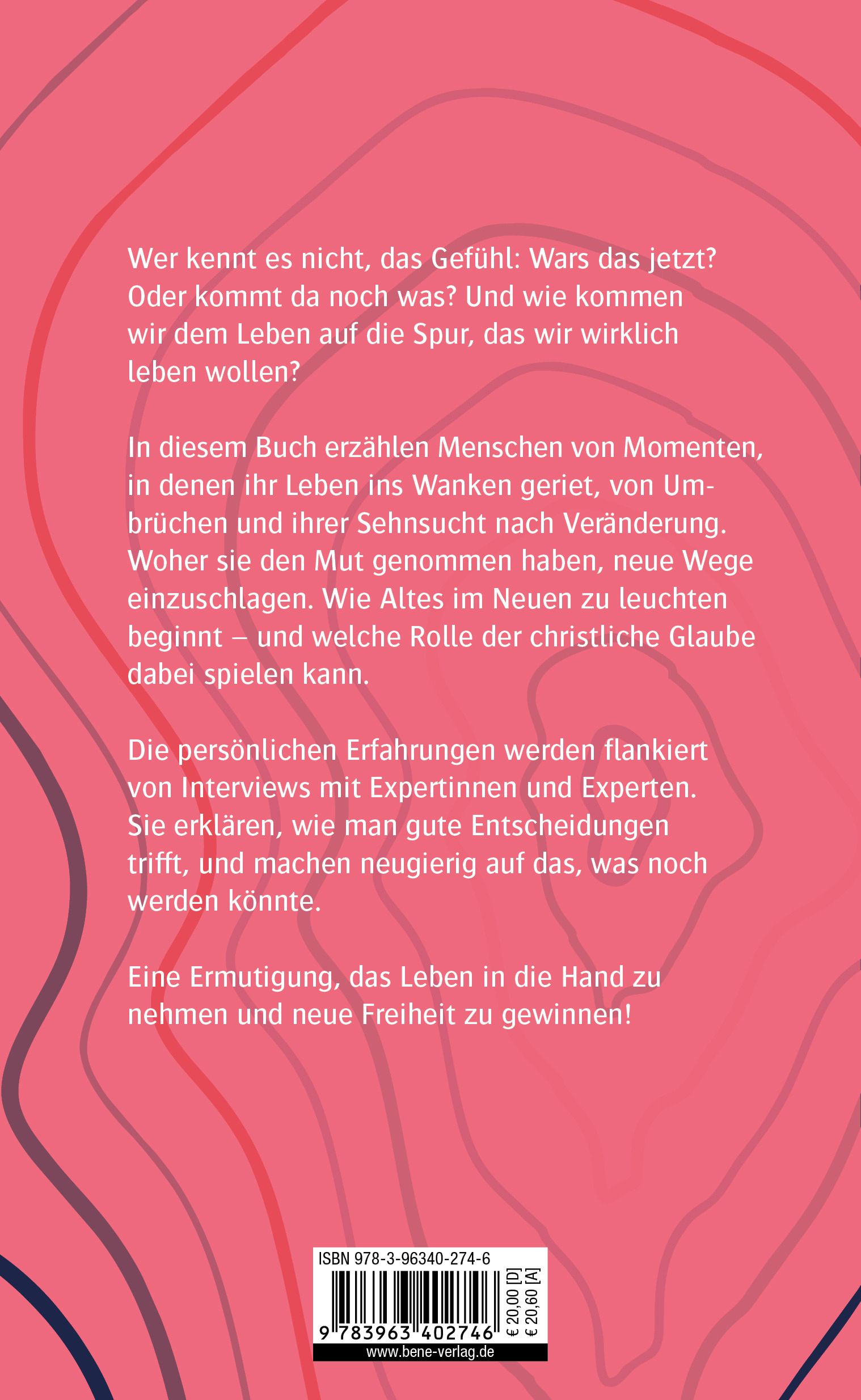 Buchrückseite mit Text. Rosa Hintergrund mit weißen und blauen Linien. ISBN-Code und Preisangaben unten.