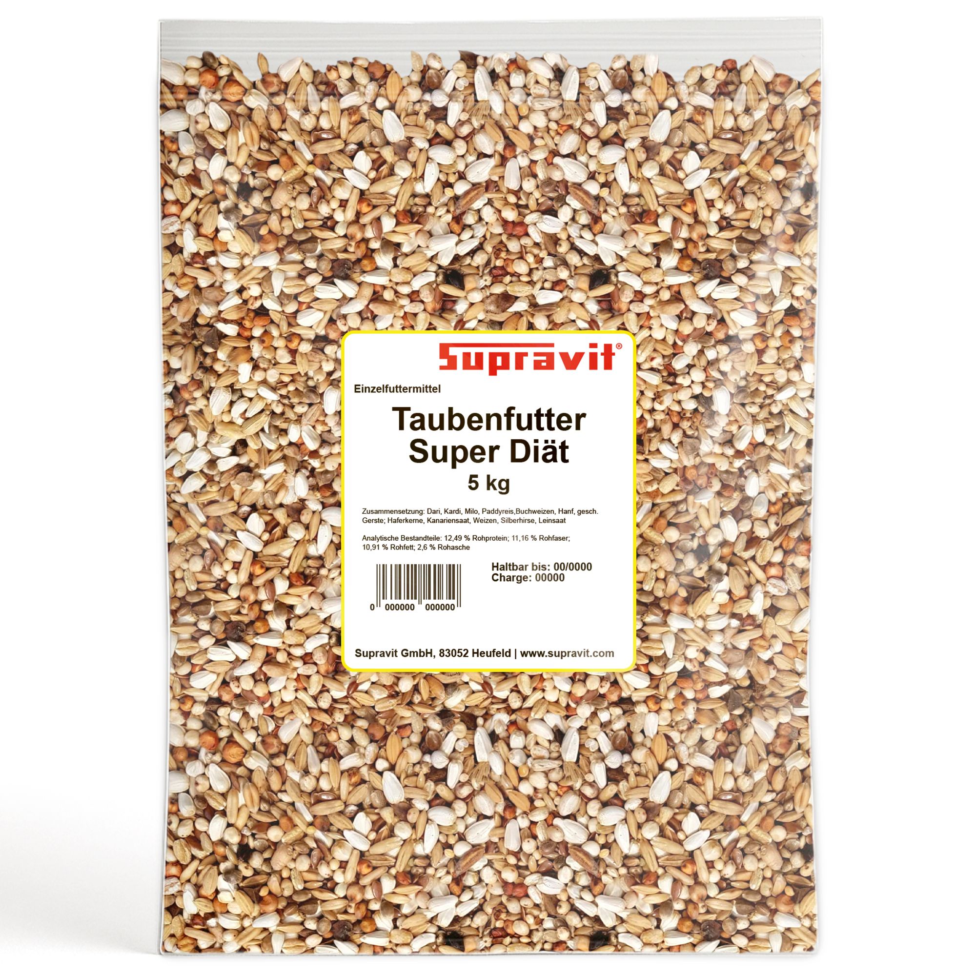 Supravit Super Diät Taubenfutter | ausgewogen und ohne Mais für Tauben während der Reisesaison 5 kg
