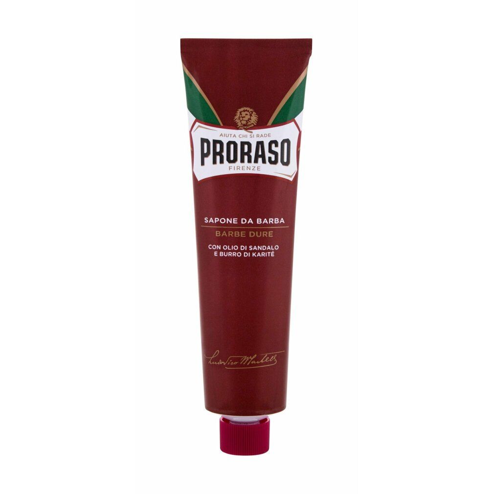 Proraso Rasiercreme-Tube mit rotem Verschluss.
