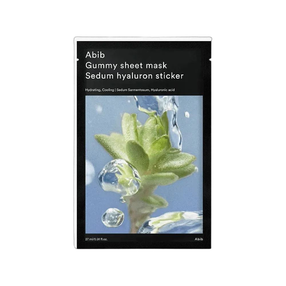 Abib Gummy Sheet Mask Sedum Hyaluron Sticker mit Pflanze und Wasser