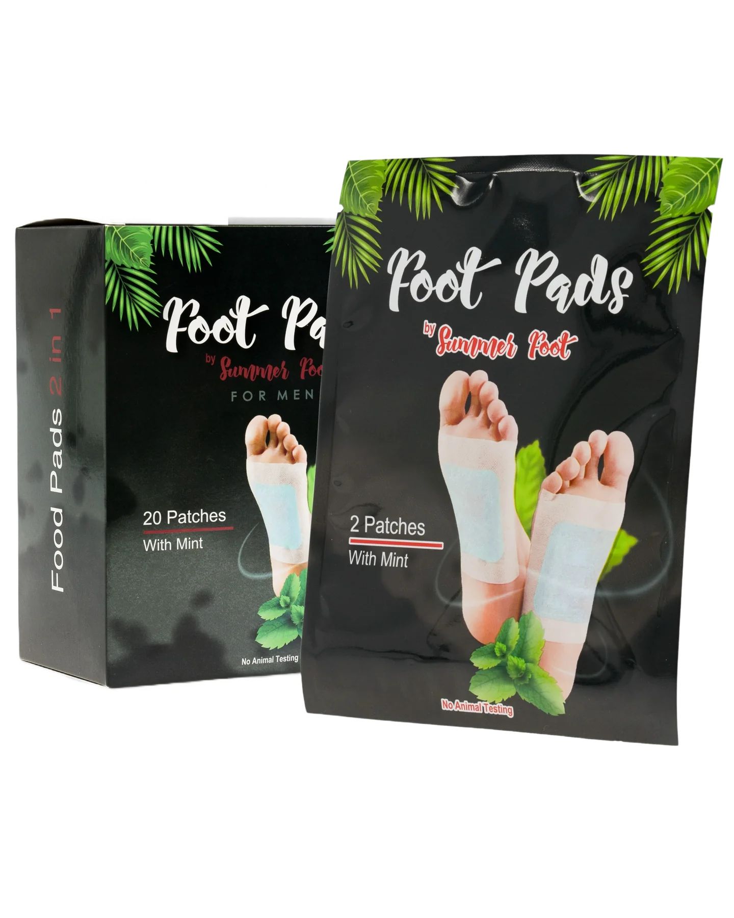 Summer Foot - Fußpads für den Mann mit Minzöl (für 10 Anwendungen)