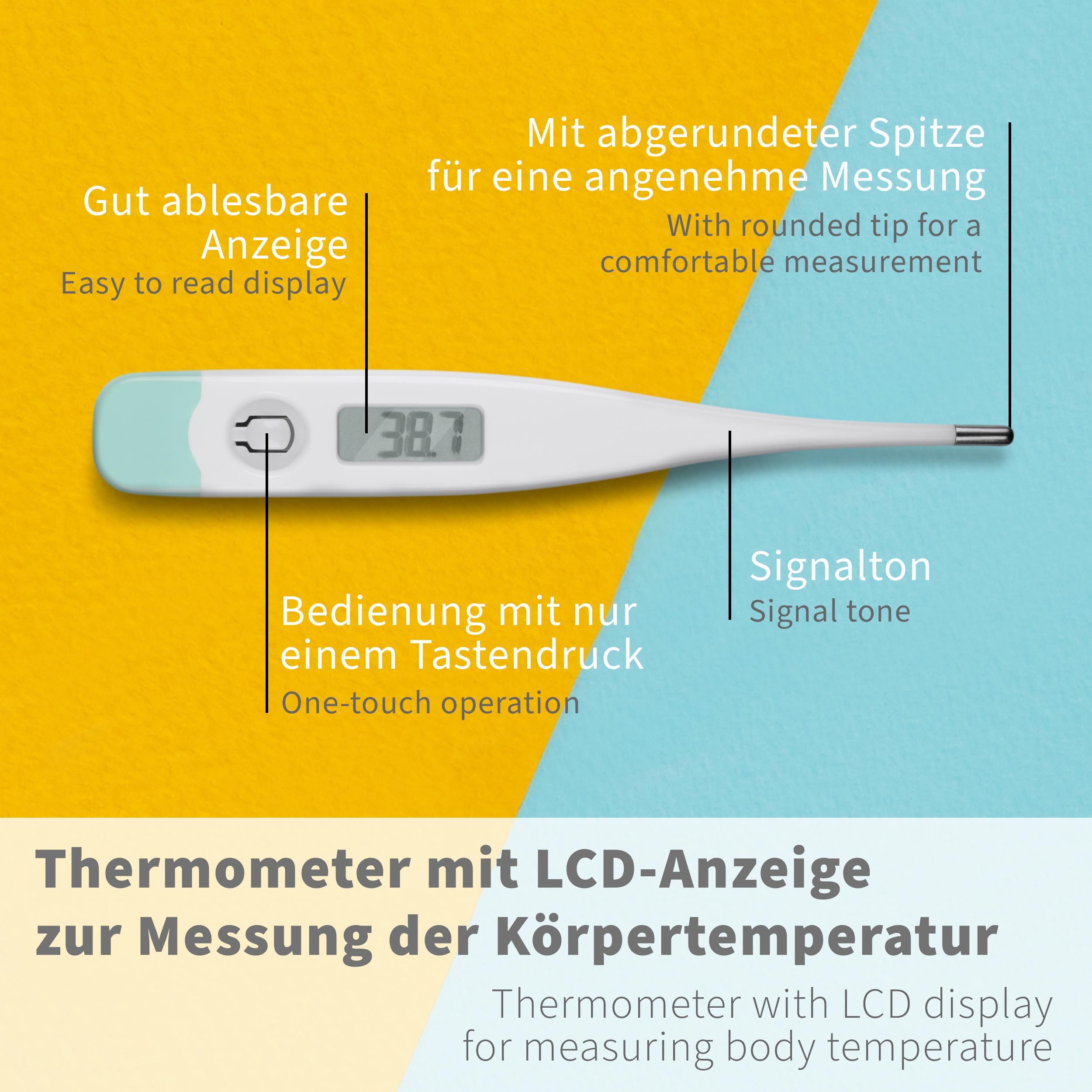 Pulox Digitales Fieberthermometer - Mit LCD-Display und Signalton