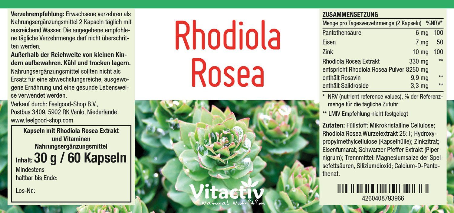 Vitactiv - RHODIOLA ROSEA - Gehirn Fit