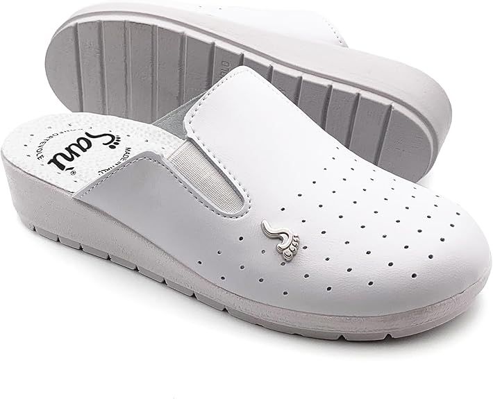 Sanì Ciabatte Sanitarie Anatomiche Pantofole in Vera Pelle con Elastico