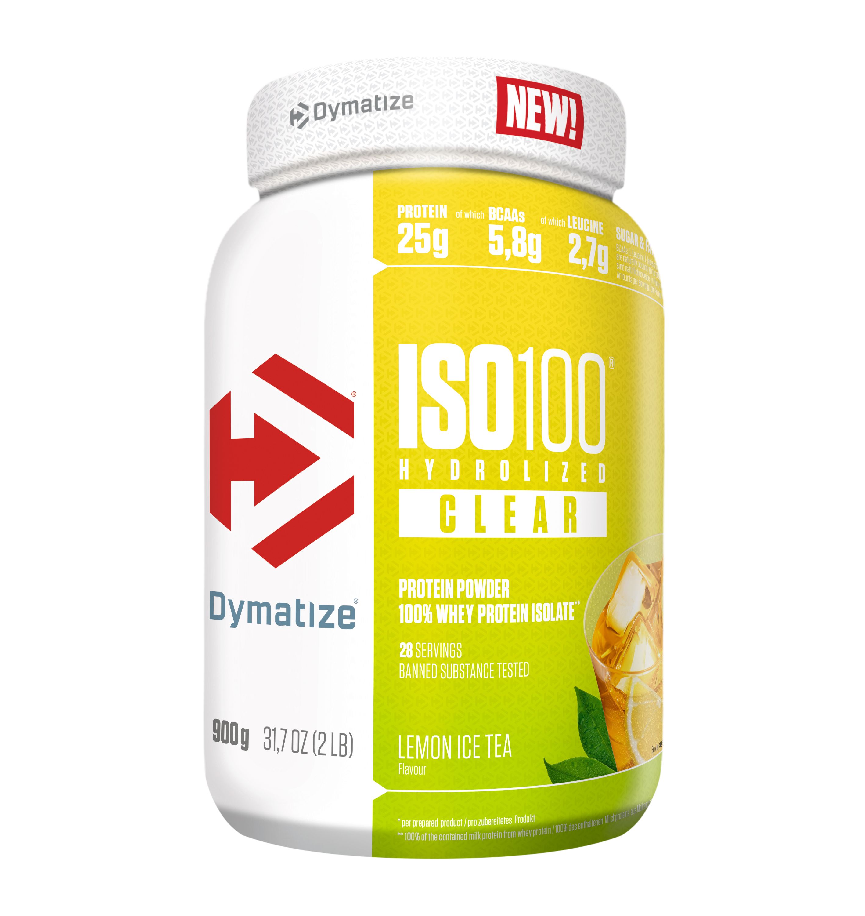 DYMATIZE Whey Protein Pulver Shake ISO 100 Hydrolyzed Clear Lemon Ice Tea