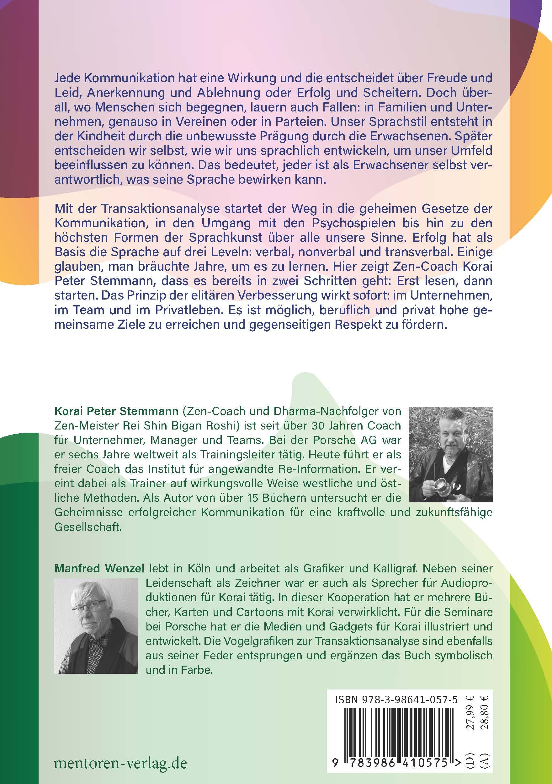 Buchrückseite mit Text und Autorenfotos. Titel: "Der Weg vom Durchschnitt zur Elite". Verlag: Mentoren Verlag. ISBN-Code.