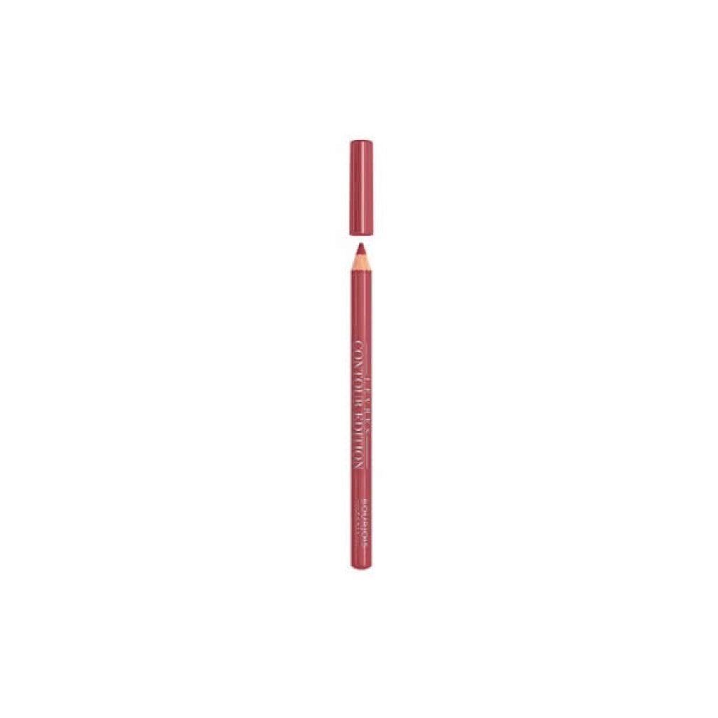 Ein rosafarbener Lipliner mit abgenommener Kappe, Bourjois Paris.