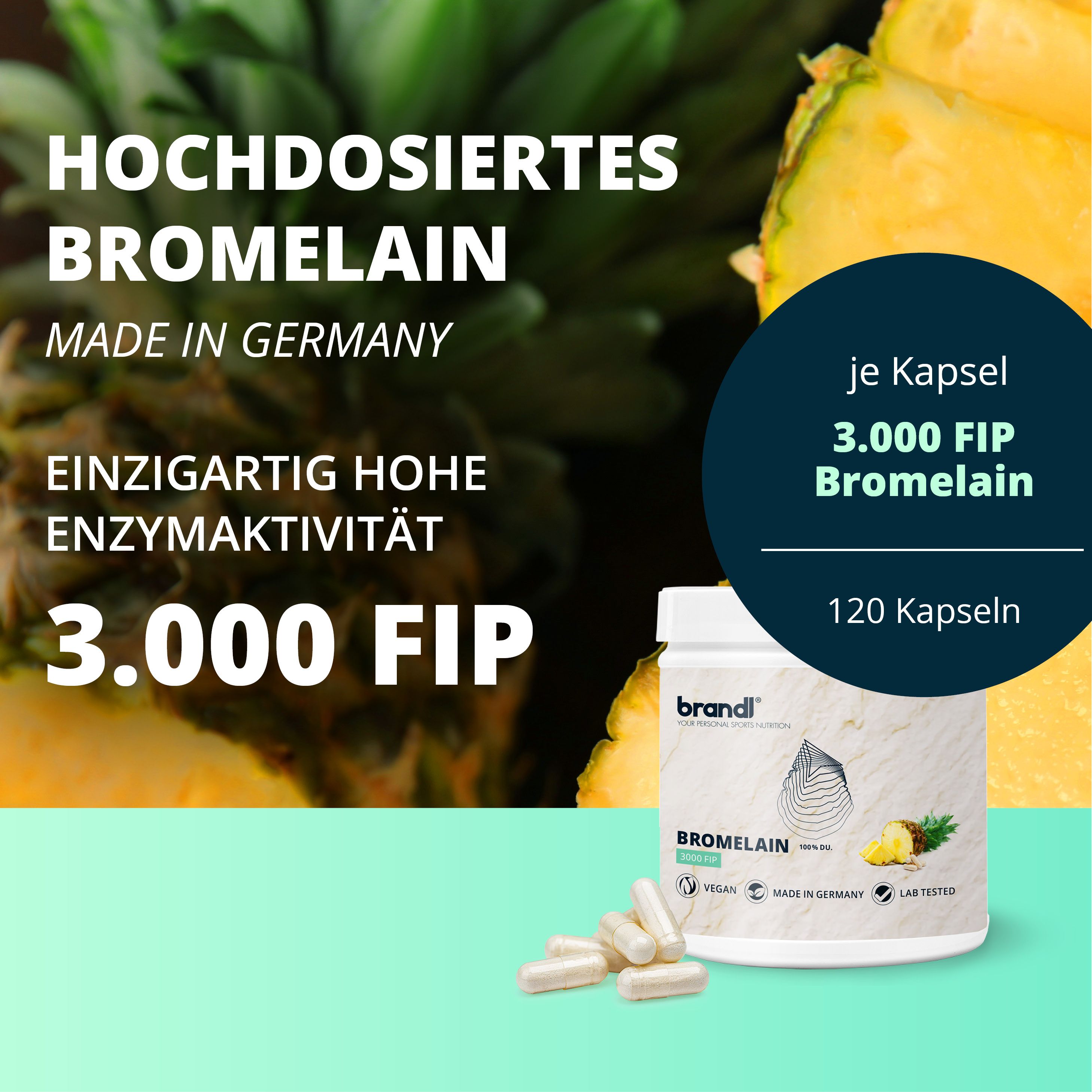 brandl® Bromelain Natürliche Enzyme aus der Ananas 120 St SHOP APOTHEKE