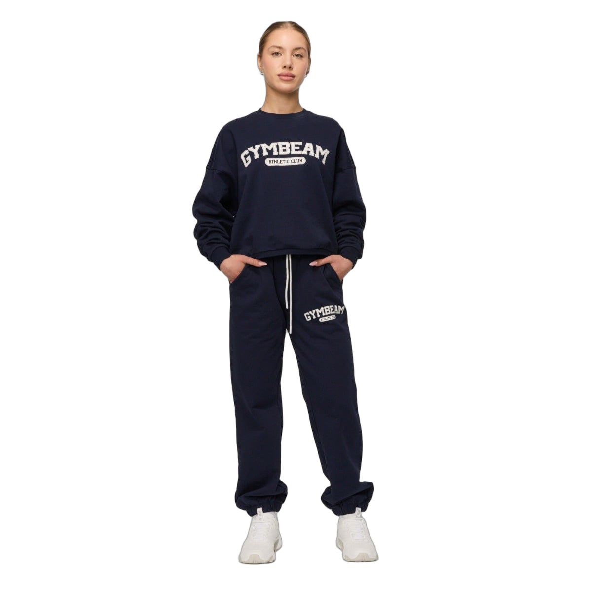GymBeam Sweatshirt Damen Regular ohne Kapuze Varsity Blau