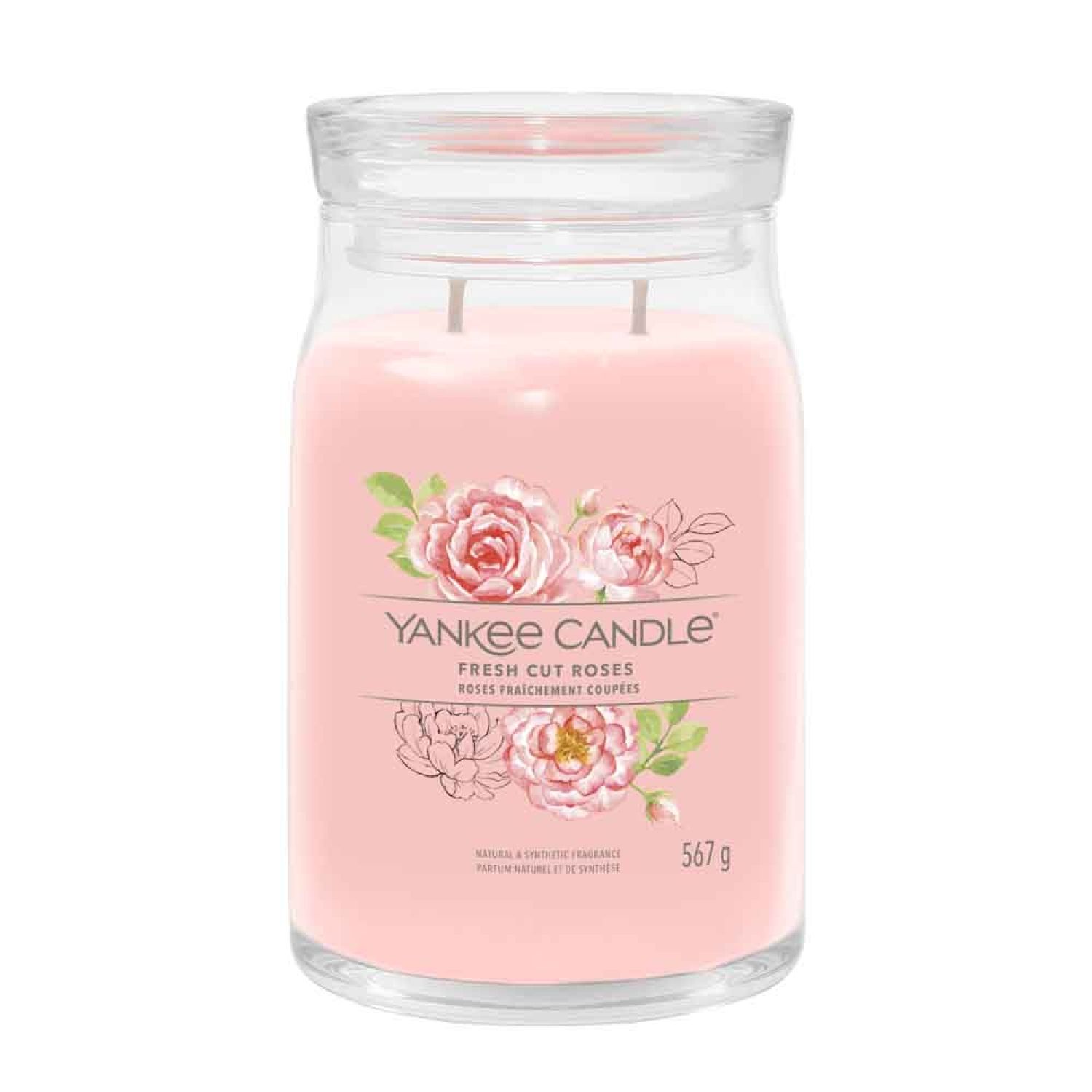 Yankee Candle Firma Con Rose Recise Fresche, Giara Grande 567 G