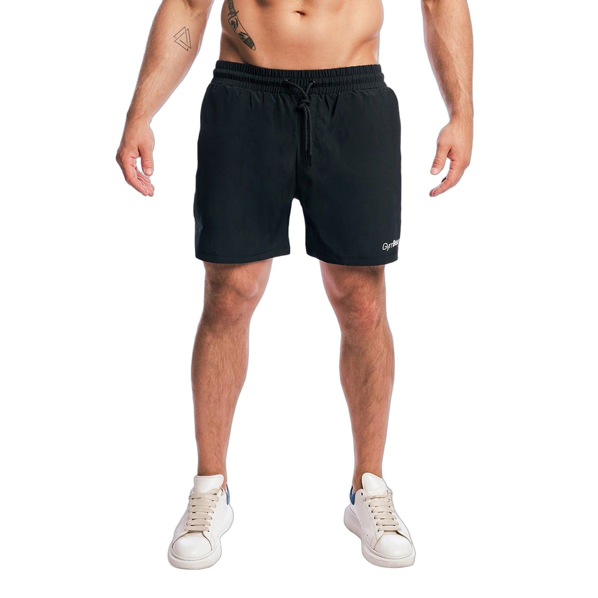 GymBeam Shorts Herren Base regular mit Kordelzug und Reißverschlusstaschen in Schwarz 1 St