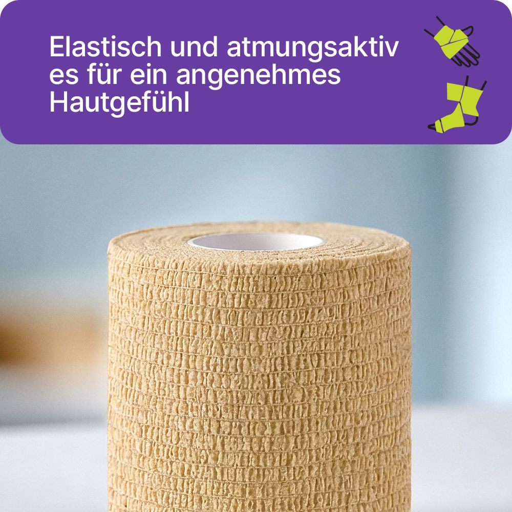 Fix-O selbsthaftende, elastische Bandage 7,5cm x 4,5m, latexfrei, hautfarben