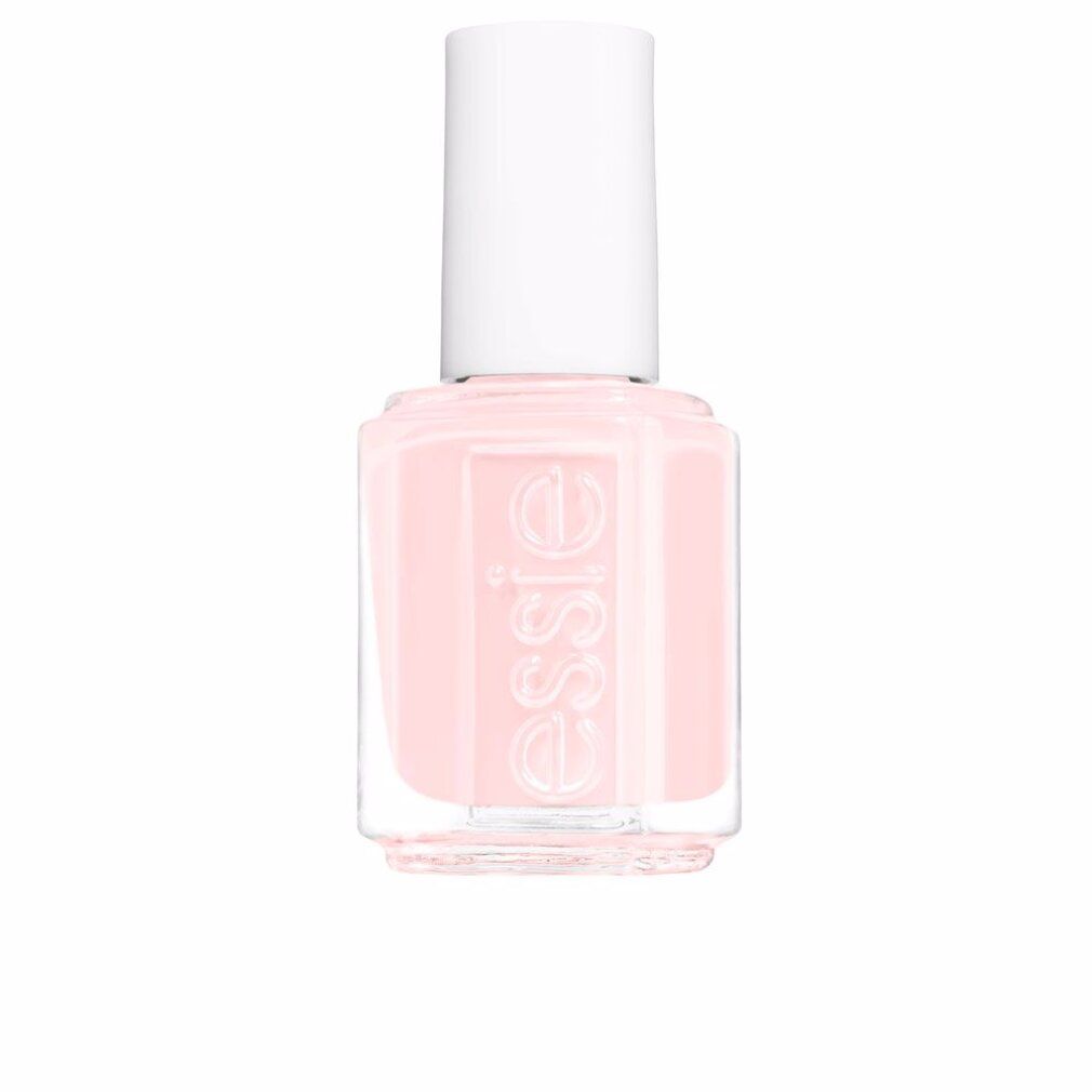 Essie Nagellackflasche in zartem Rosa mit weißem Deckel.