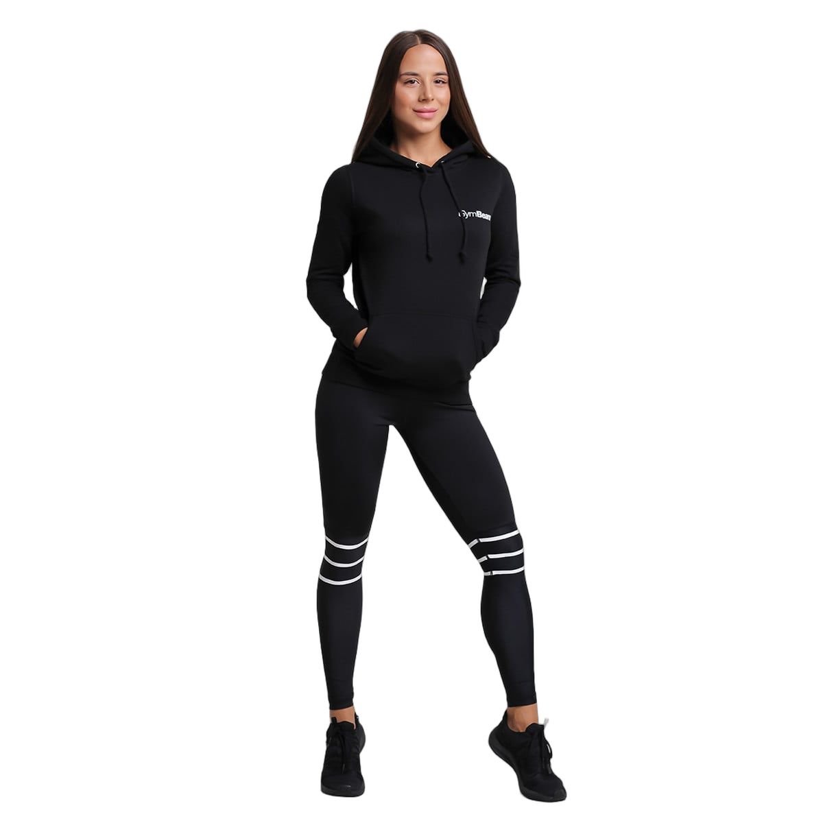 GymBeam Hoodie Damen Regular mit Kapuze Black
