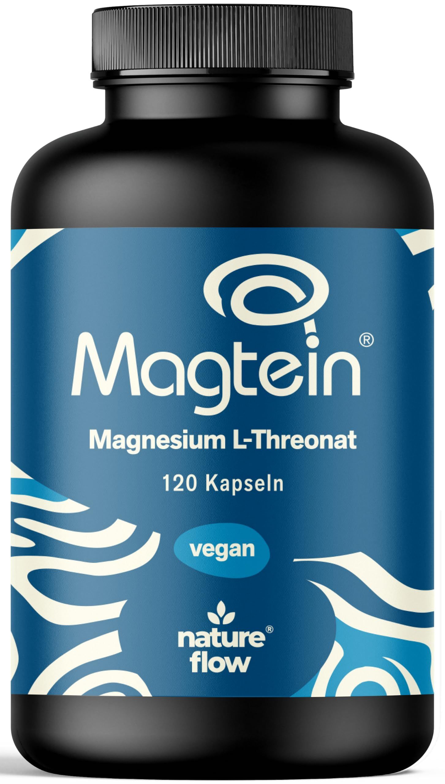 Magnesium L-Threonat Magtein® - 120 Kapseln 2000 mg pro Tag (152 Magnesium) Nature Flow® 98 g